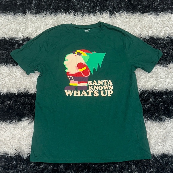 Old Navy Tops - Old Navy Women’s Match the Fam Tee, “Santa Knows What’s Up”, Sz M